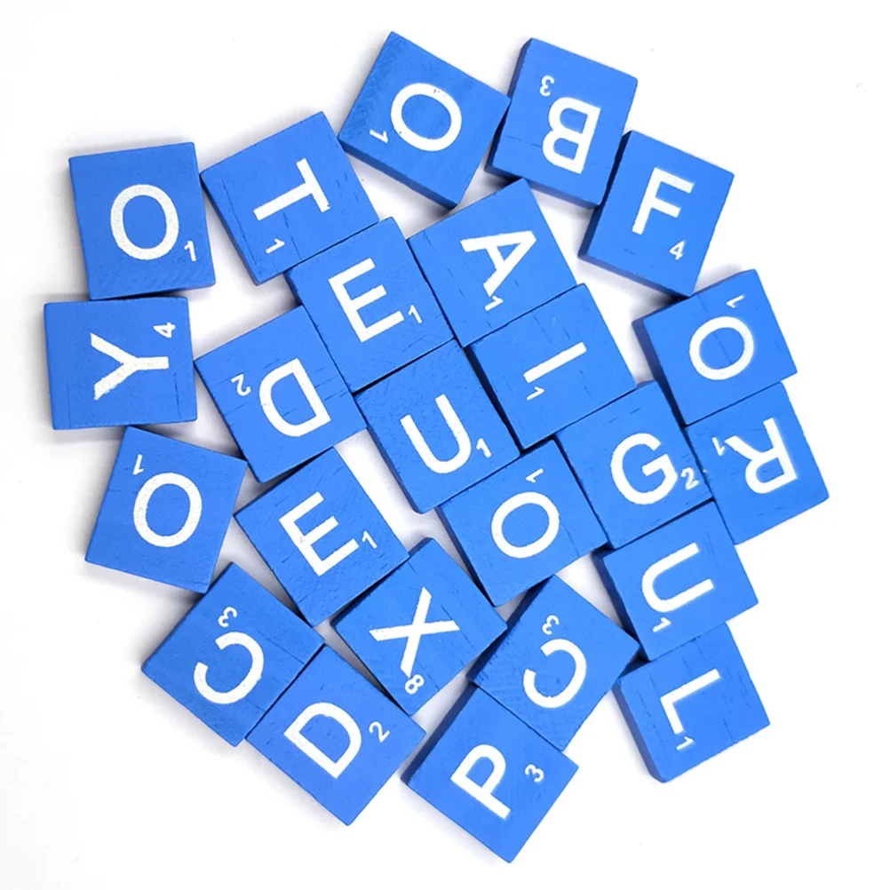 100pcs Alphabet Natural Wood Diy Literacy Game Educational Kids Wooden Cubes Crafts Decor Baby Wood Chips