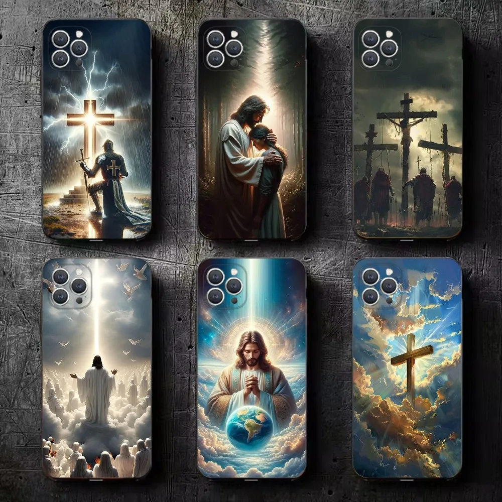 Faith Christian Religious Jesus  Phone Case For iPhone 15,14,13,12,11,Plus,Pro Max,XS,X,XR,SE,Mini,8,7 Soft Silicone Black Cover