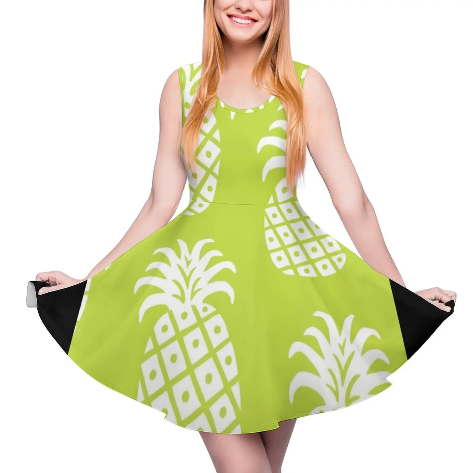 

Pineapple Twist 325 Chartreuse Green Sleeveless Dress clothes for woman dress dresses