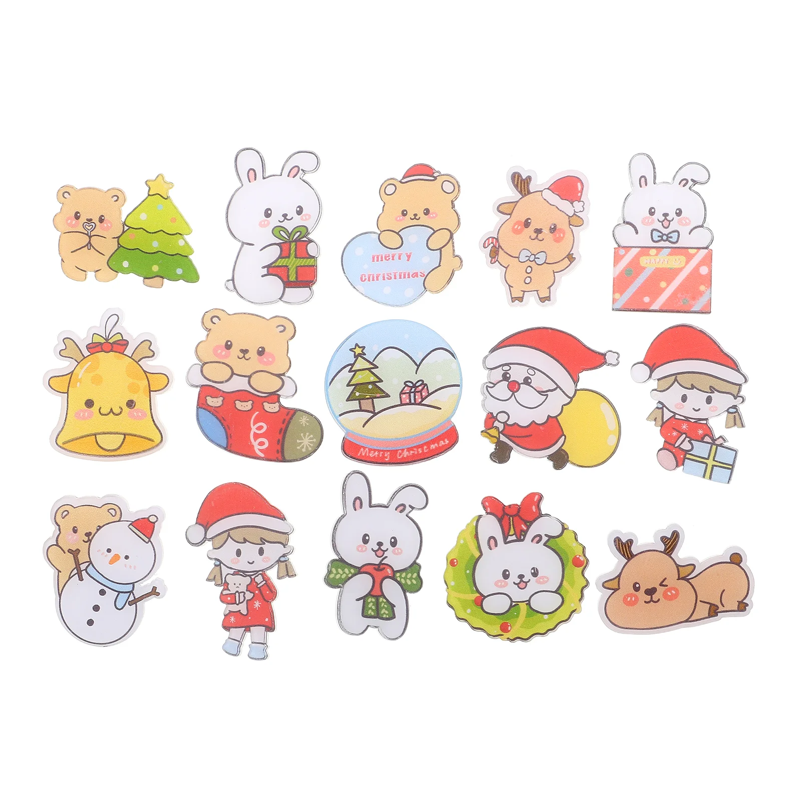 30 Pcs Decorate Christmas Brooch Student Pins Goodie Bag Fillers Collar Acrylic Backpack