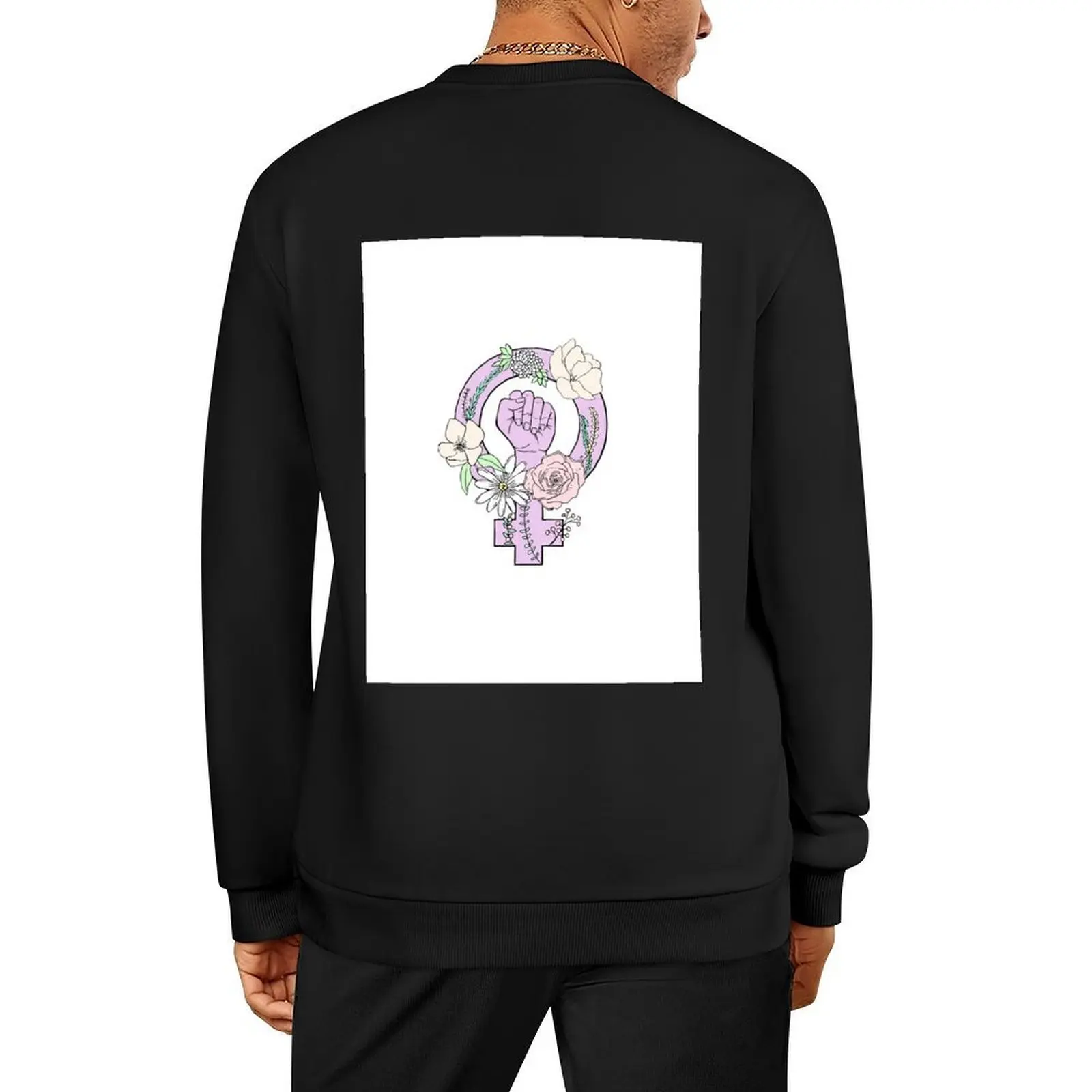 

Flowery Feminist Pullover anime clothing men's sweat-shirt set autumn clothes blouse pullover