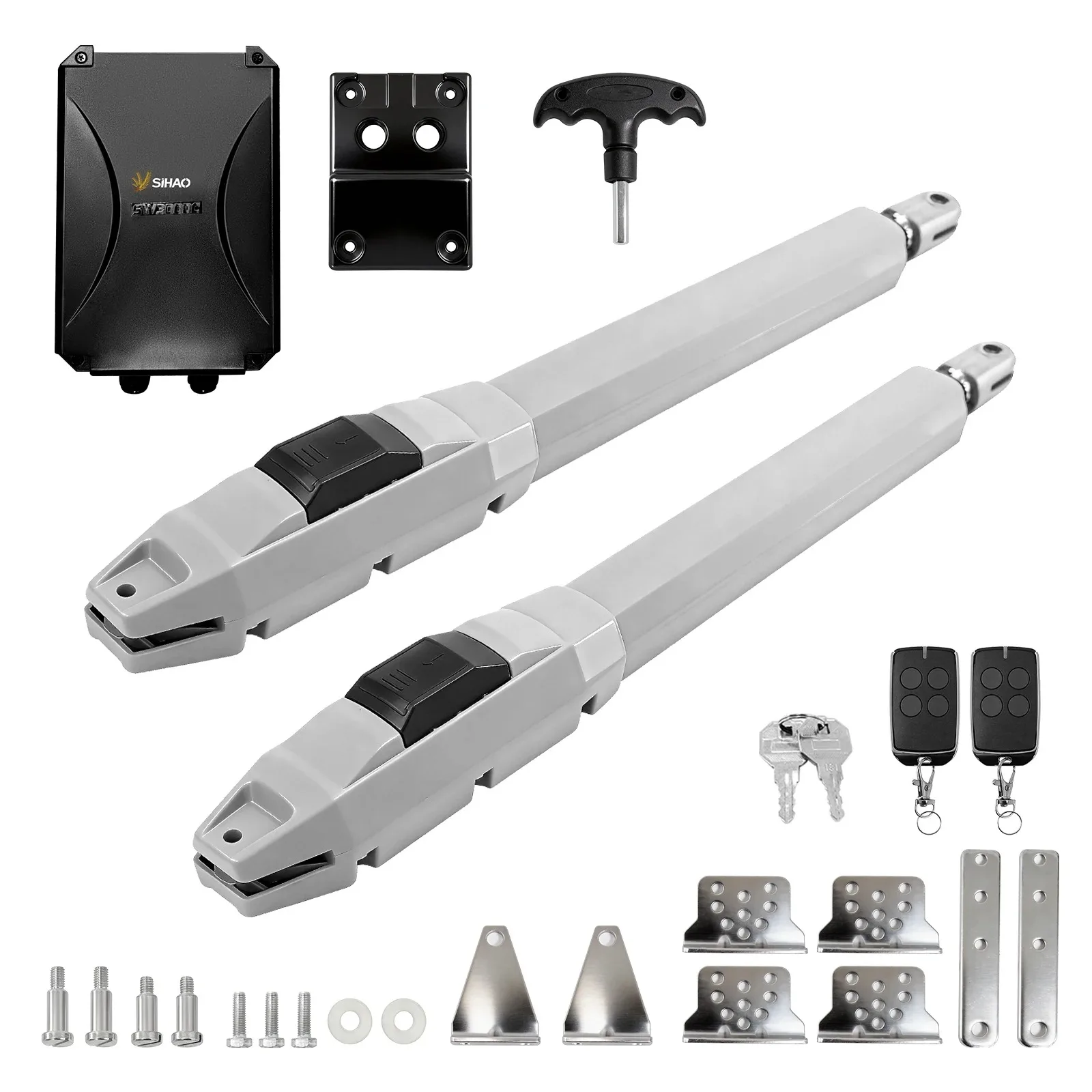 

Автоматический привод для распашных ворот Sihao 2200N 2600N 3800N, электрический привод для гаражных ворот коммерческого назначения с 2 пультами ДУ для отелей