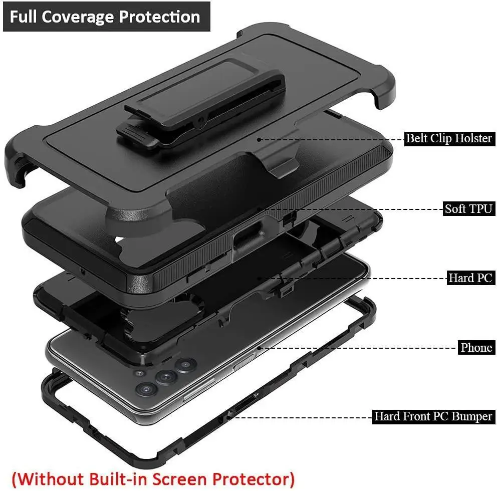 

Для iPhone 15 Pro Max 14 Plus 13 12 Mini 11 Pro Противоударный сверхпрочный жесткий чехол Defender с зажимом для ремня для Apple 16 XR 17
