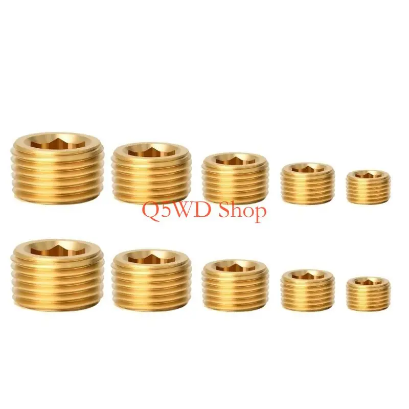 Q5WD PRASS PIPE SLIPS مجموعة التشكيلة 10/25pcs ذكور الخيط السداسي الداخلي للذو