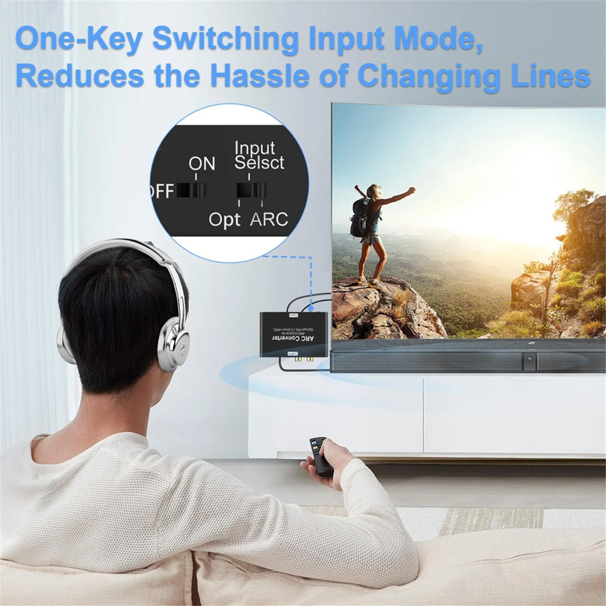 مستخرج صوت متوافق مع HDMI، 192 كيلو هرتز ARC مستخرج صوت رقمي إلى تناظري محول DAC، للتلفزيون