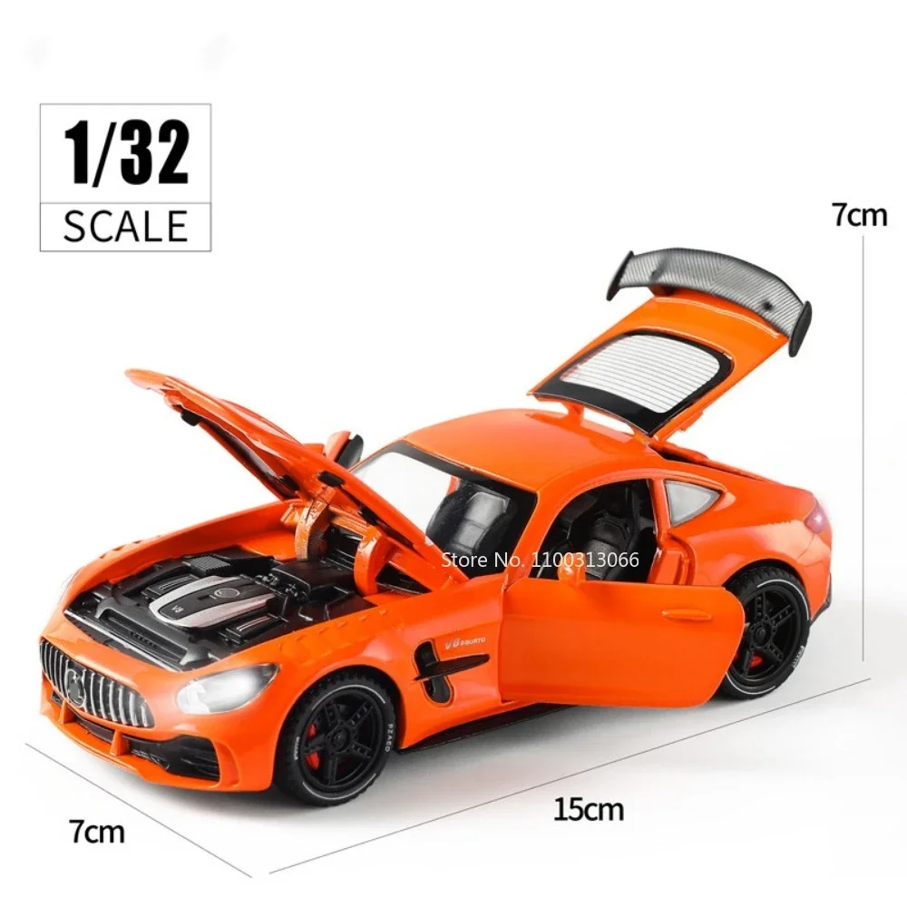 1:32 GT Alloy Toys Model Car Metal Diecasts Vehicle Model Toy with Light and Sound Super Sport Car for Child Birthday Gifts