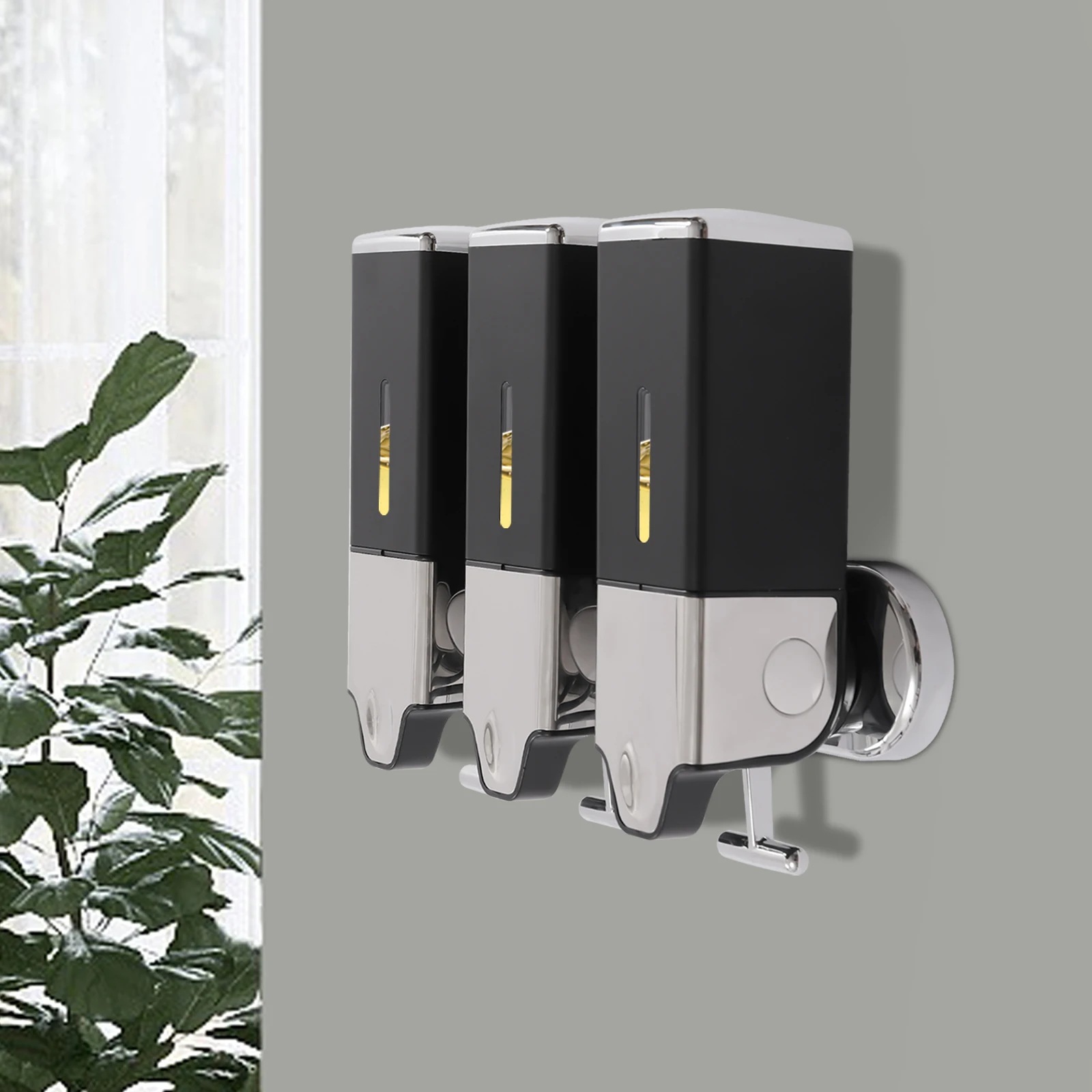 

3 бутылки 3*500 мл настенное крепление для душа, мыла, шампуня, кондиционера, диспенсер, органайзер для ванной комнаты