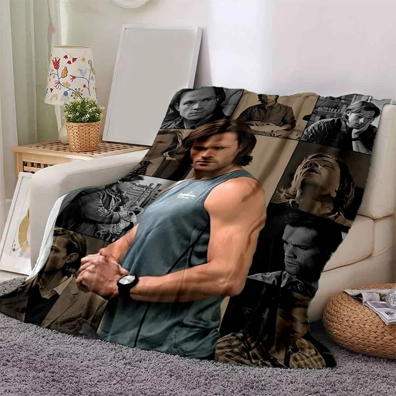 Customize 1pc Vintage Design Blankets Featuring Supernatural Sam, Perfect for Home, Office, Or Picnics. This Warm And Cozy Blank