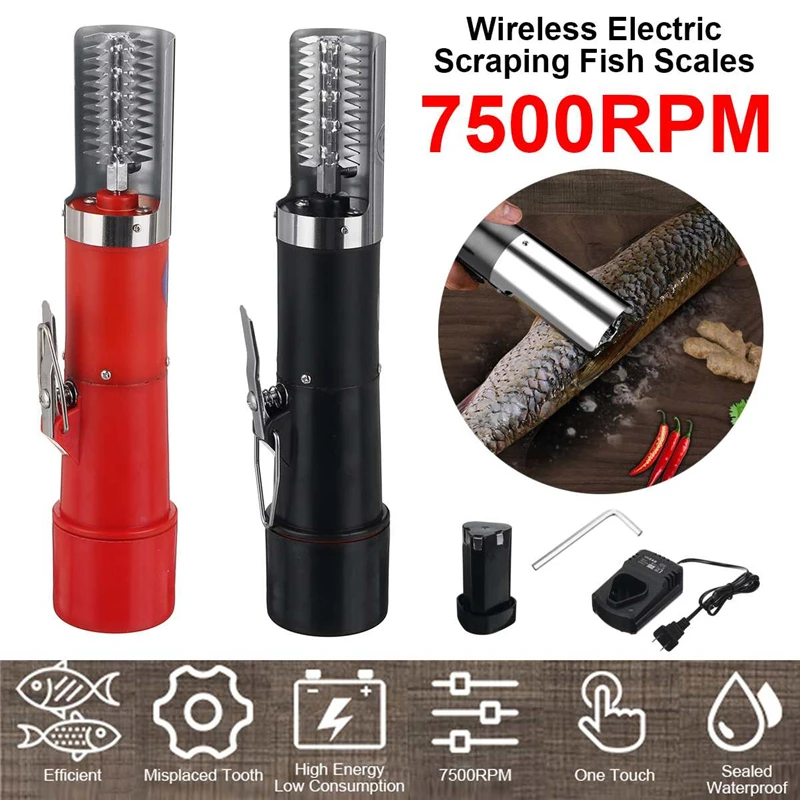 Electric Fish Scaler Remover Cordless Rechargeable Fish Scale Scraper Automatic Fish Scaler Cleaner Kitchen Seafood Tool