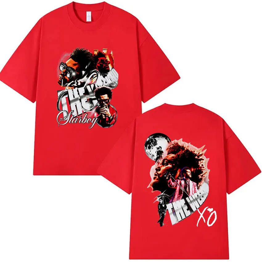 Rapper THE WEEKND STARBOY Tour 2026 Graphic T Shirt Men's Hip Hop