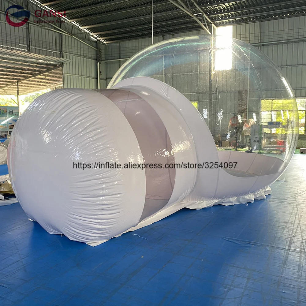 PVC camping snow tent inflatable bubble room hotel inflatable lawn tent with tunnel