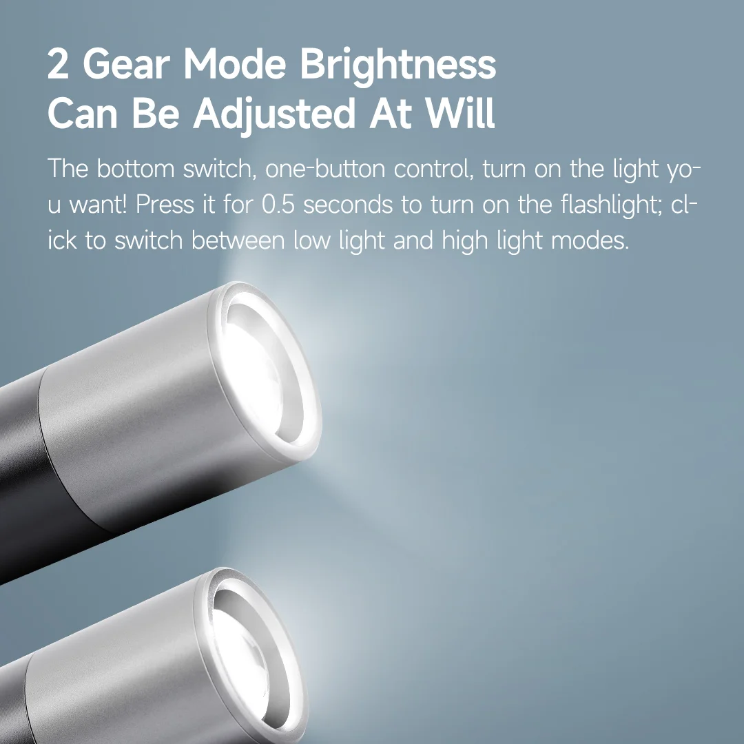 Xiaomi Nextool Minimalist Flashlight Telescopic Zoom 1200mAH Rechargeable 2 Modes Strong Light Flashlight Mini LED Torch Light