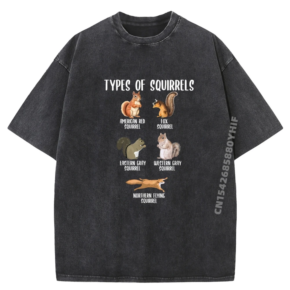 

Types Of Squirrels Identification Chart Special Printing Men T-shirt Classic Comfortable Tops Tees Funny Graphic Washed Shirt