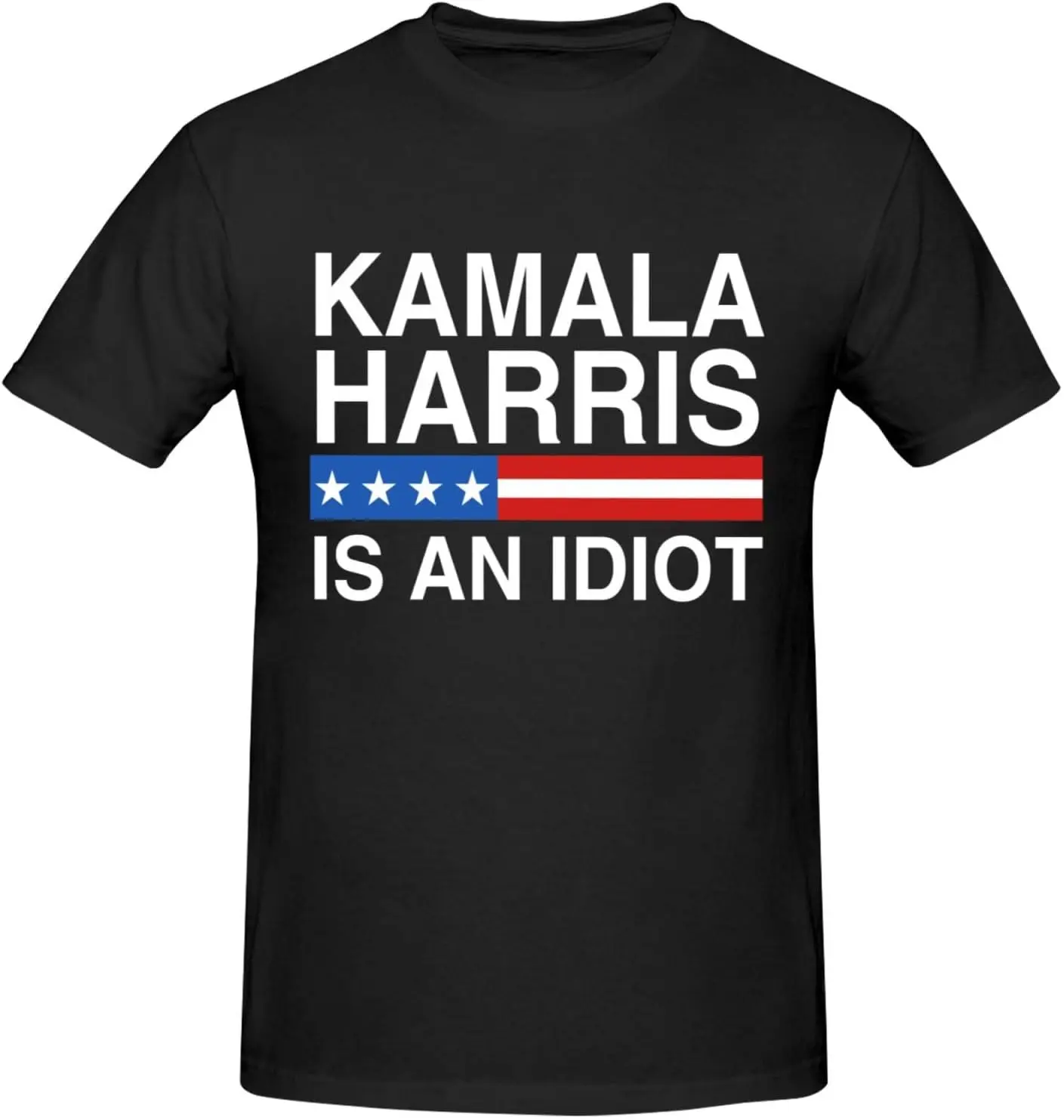 Kamala Harris is an Idiot F K Kamala Harris Men's T-Shirt Classic Short Sleeve Tees Cotton Shirt