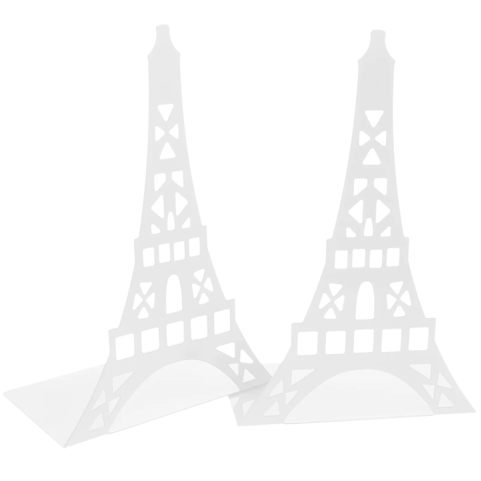 2 Pcs Reusable Book Holders Kids Bookshelf Metal Ends Statue White Office Stand