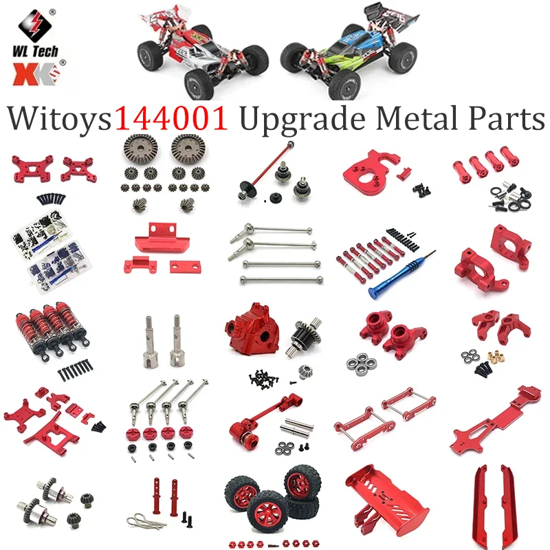 Pièces de rechange métalliques pour voitures RC WLtoys 144001 144010 124016 124017 124018 124019 : Cardan, axe arrière, os de chien, pièces automobiles
