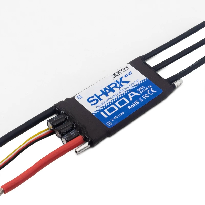 

Shark G2 ZTW Shark 100A G2 2-6S Морской бесщеточный ESC с водяным охлаждением и защитой от брызг