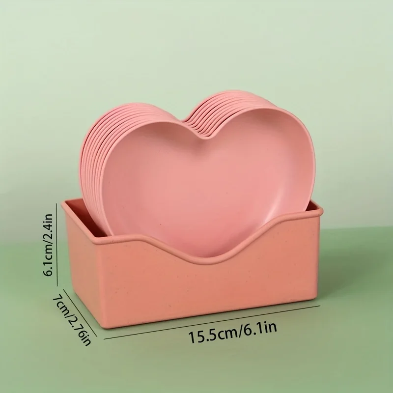 Heart Shaped Plate Household Bone Spitting Dish Food Grade Small Meal Plate Fruit Dishes Camping Dinnerware Snack Dim sum plate