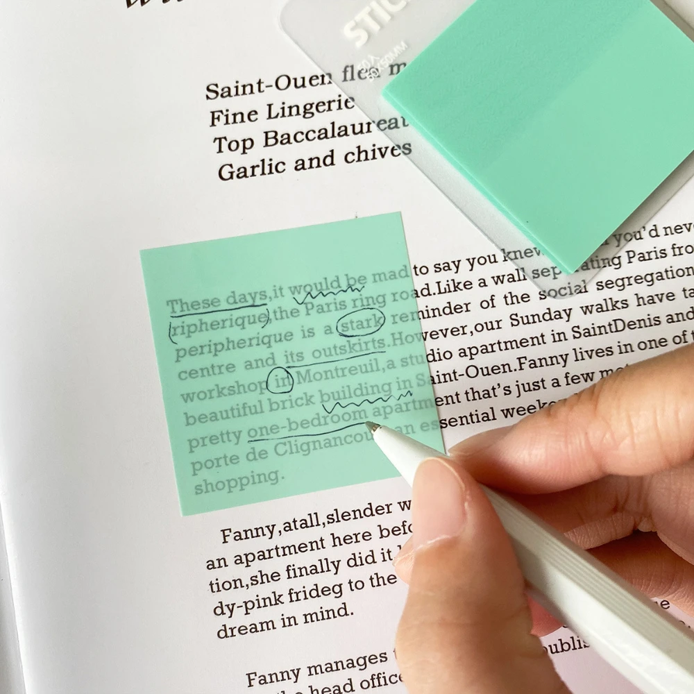 

Полупрозрачные липкие заметки, квадратный блокнот 5 см, полезные канцелярские принадлежности для студентов, школьные принадлежности