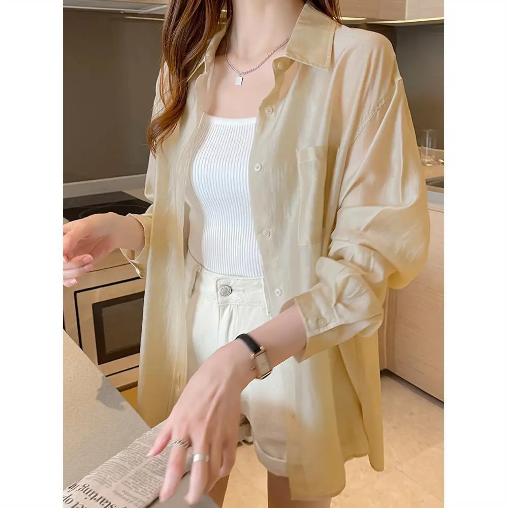 

Summer New Chiffon Sun Protection Shirt Women's Long Sleeve Korean Sle Loose Mid-Length UV Protection Outer Wear Thin Cardigan