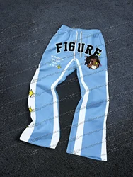 Men's Contrast Color Cartoon & Letter Print Drawstring Casual Sweatpants Manfinity Hypemode Trendy Street Pants Unisex Pants Y2K