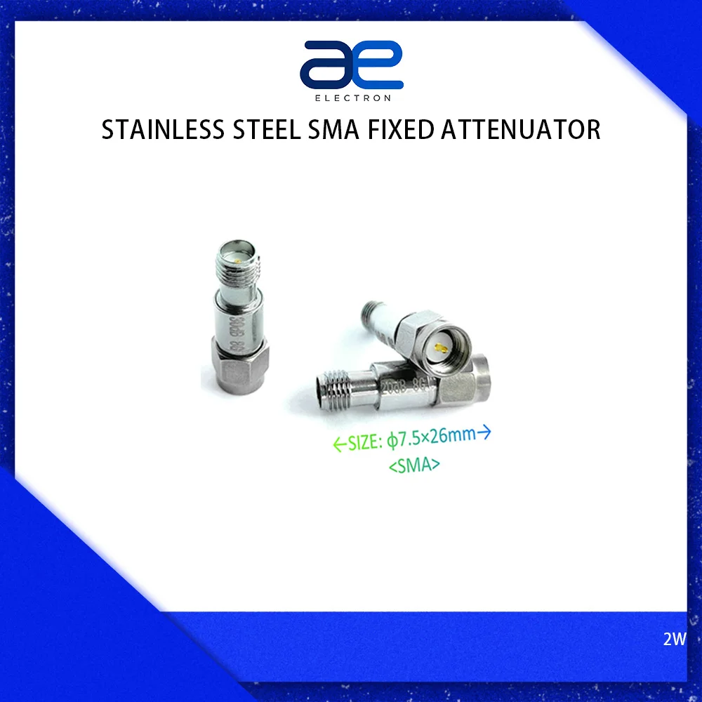 (1pcs-3pcs) DC-8GHz 2W 50 Ohm Stainless Steel SMA Male to Female Fixed Coaxial RF Attenuator 1dB to 60dB  10dB 6dB 3dB 20dB 30dB