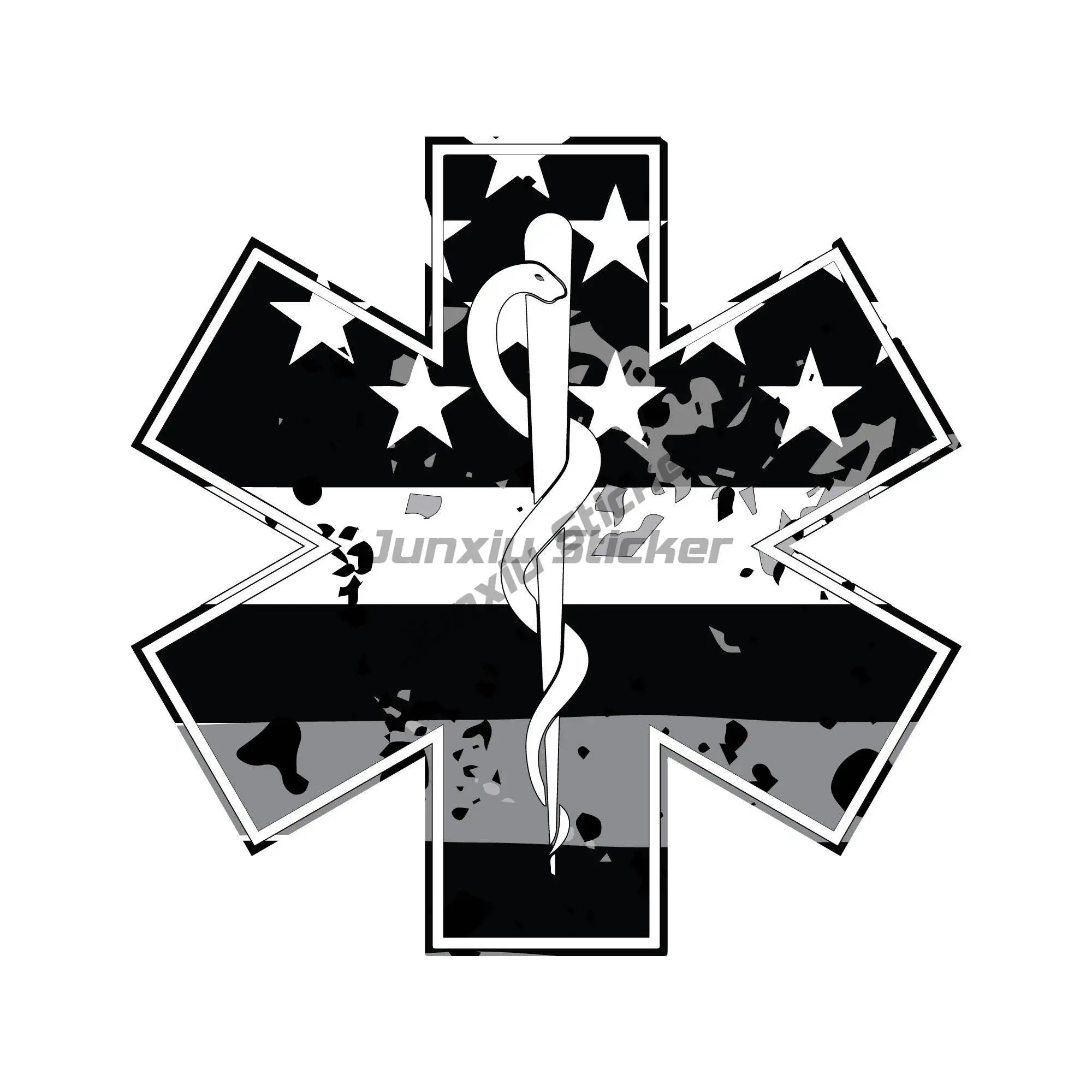 Country Flag EMS Fire Rescue Medical Red Cross Stickers Star of Life Stickers PVC Car Stickers Vinyl Motorcycle Decals