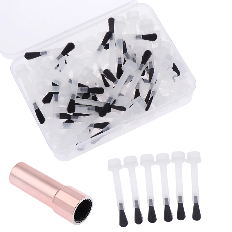 66Pcs/Box Disposable Nail Brush Replacement Head For Nail Polish Bottle Nail Art Brush Liquid Applicators Manicure Tools