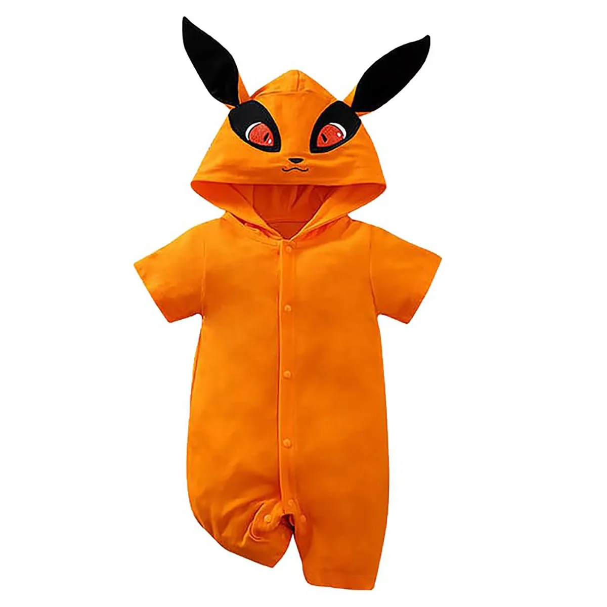 IURNXB Cute Baby Cotton Romper Hooded Newborn Short Sleeve Romper Infant Anime Onesie Cosplay Costume Outfit Clothes 0-24M