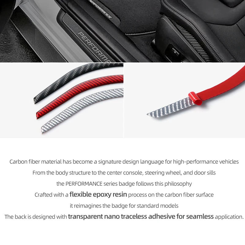 For Tesla Model 3 2017-2022 Model Y 2019-2024 Carbon Fiber Steering Wheel Panel Trim Strip Sticker Car Interior Tuning Accessory view 5