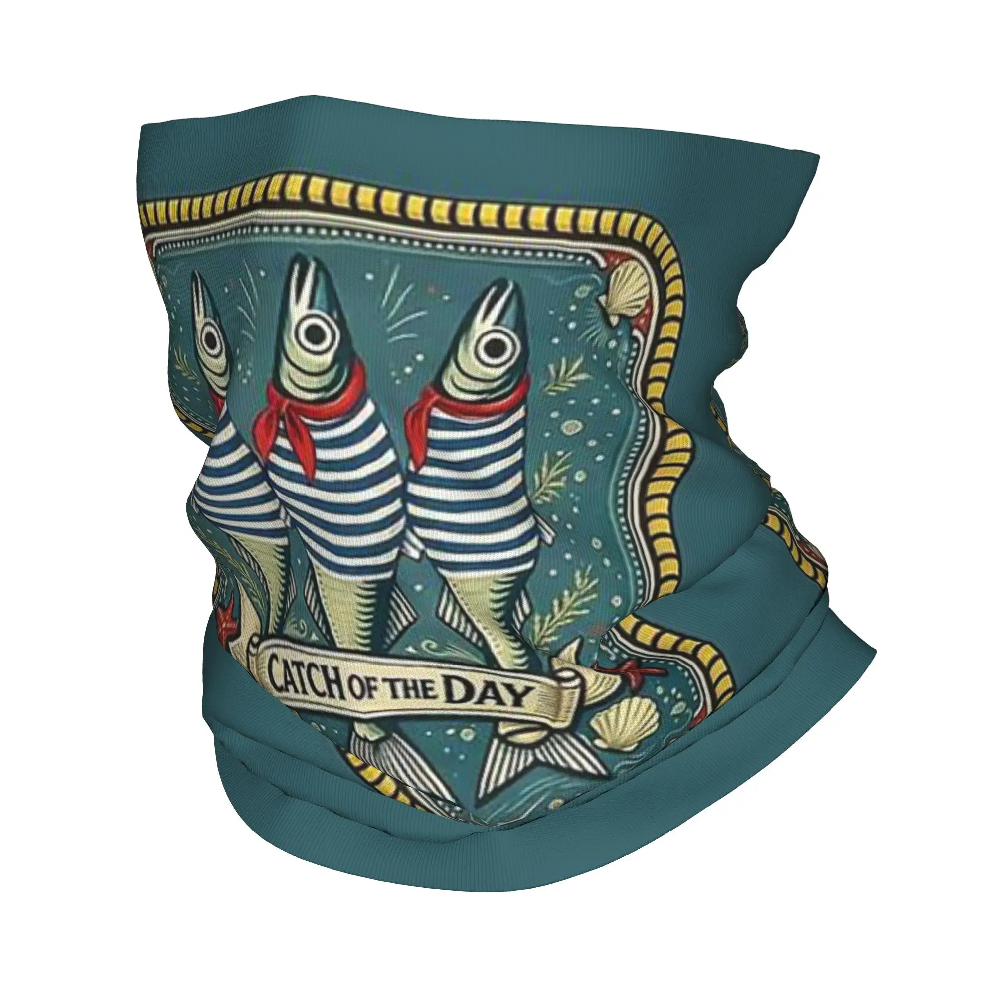 

Three Striped Sea sardine Fish With Red Catch Of The Day Bandana Neck Gaiter Printed Mask Scarf Balaclava Outdoor Sports