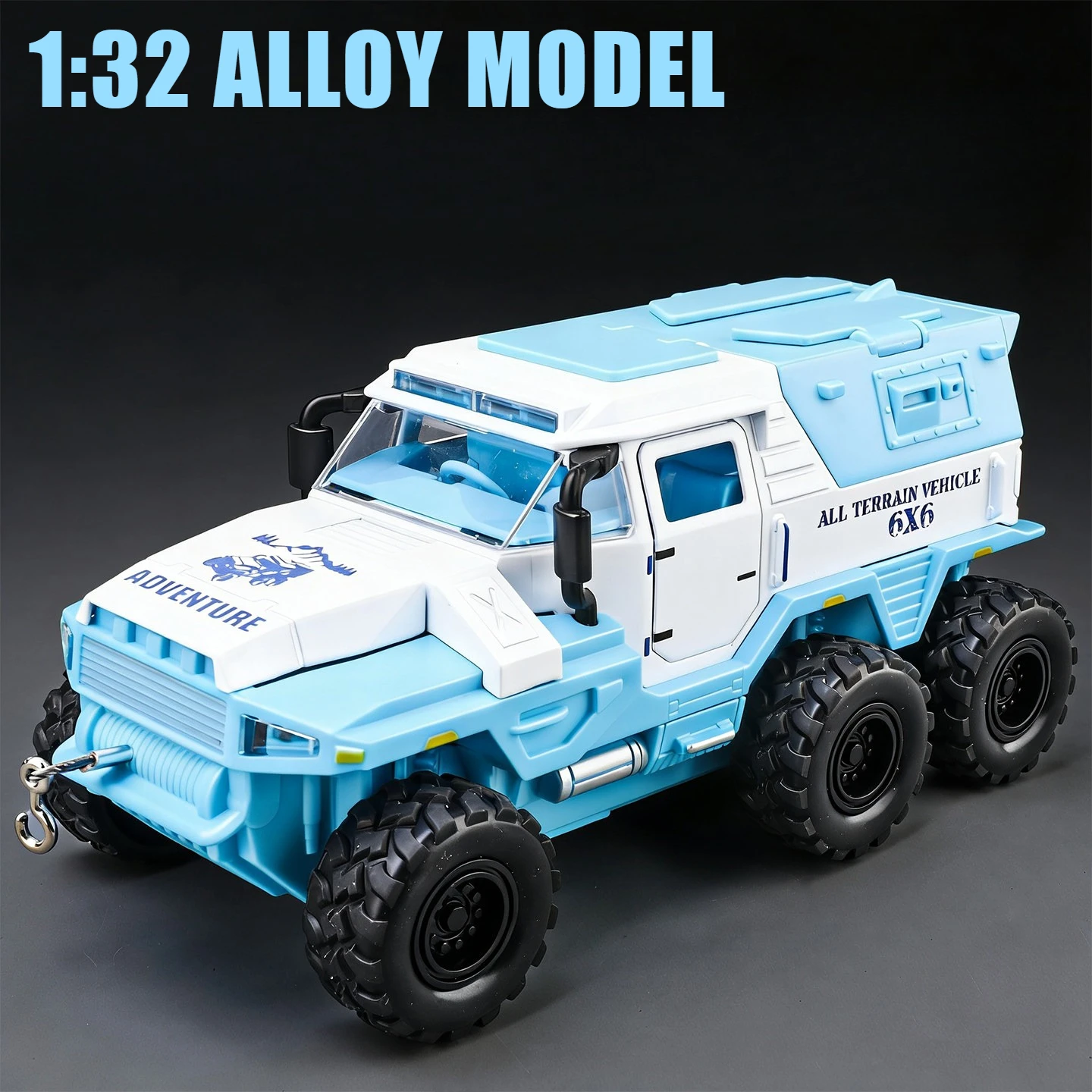 

1:32 Conqueror Armored Vehicle 6X6 Off-road Car Model Simulation Alloy Diecast Car Toy Sound Light Series Gift