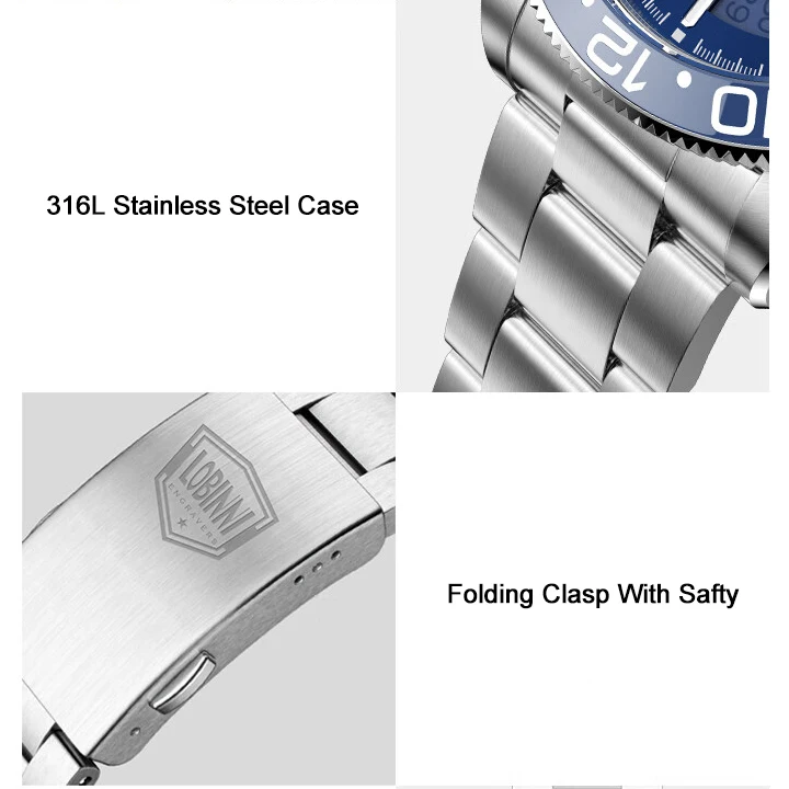 ローバイニー-メンズ自動腕時計,メカニカルリストバンド,発光c3,50m防水,サファイア,nh34,セラミックベゼル,40mm