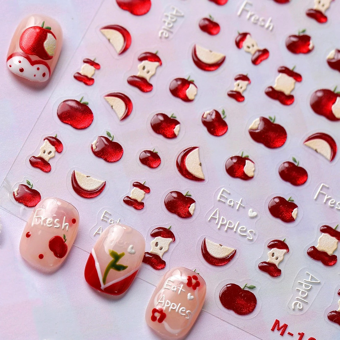 

Attractive Apple Toothsome Fruit Cutting Jelly Lemon Cherry Strawberry Grape Pear Self Adhesive Nail Art Stickers Manicure Decal