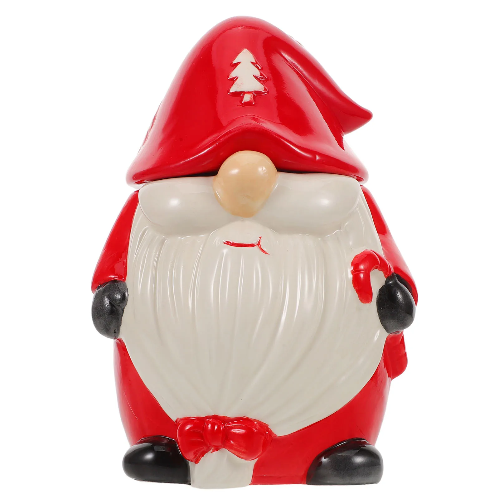 

Mini Ceramic Christmas Jar with Lid Cute Gnome Shape Candy Storage Box for Holiday Desserts and Gift Giving Holiday Candy Jar