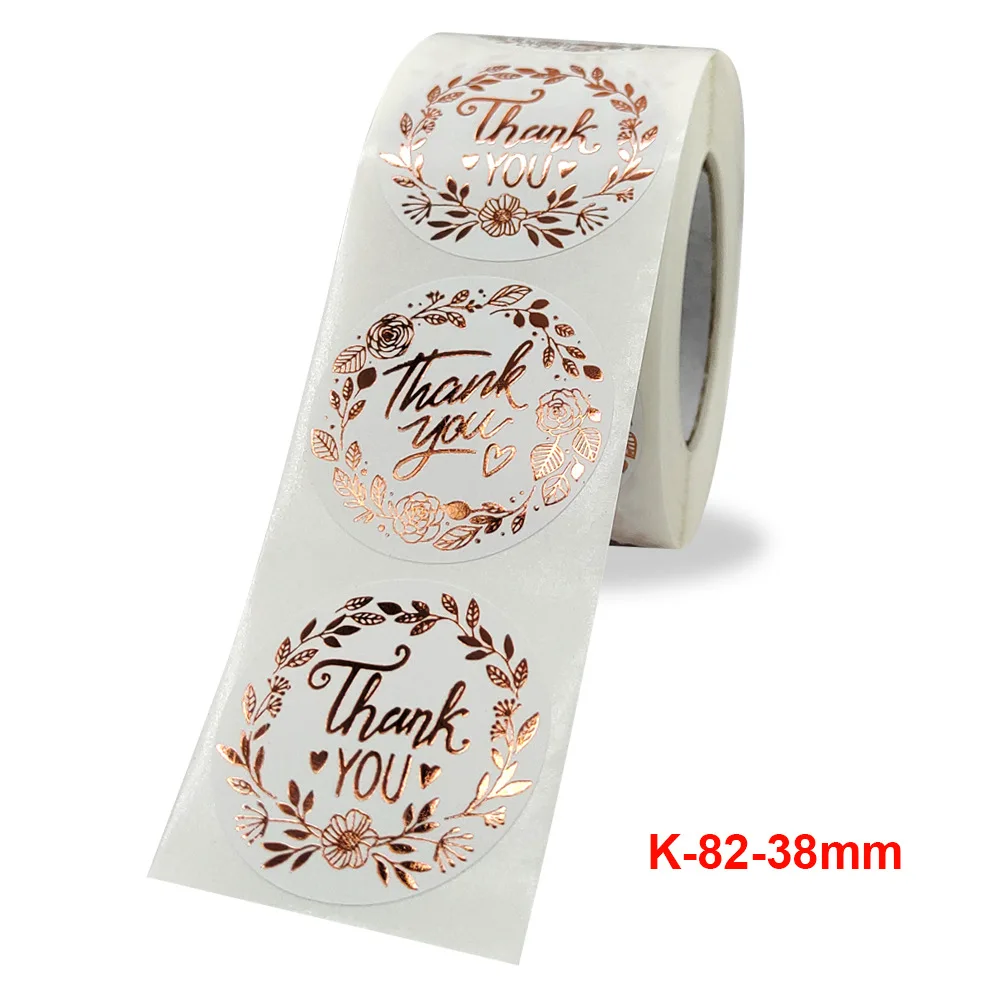 100-500 Pcs 1.5inch/3.8cm Round Laser English Thank You Gift Seal Sealing Stickers with Waterproof Wedding Holiday Label