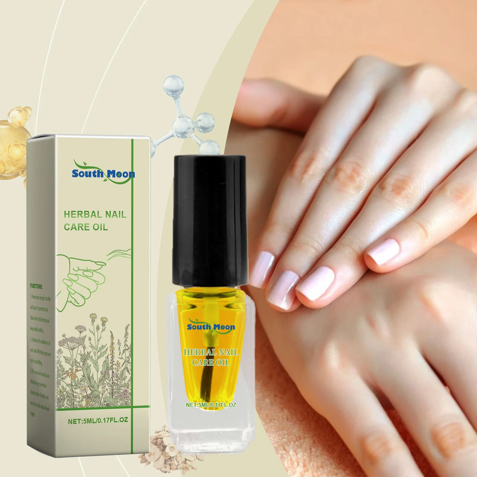 Kruiden nagelverzorgingsolie – 5 ml nagelriem met natuurlijke botanicaliën voor sterkere, gezondere nagels"