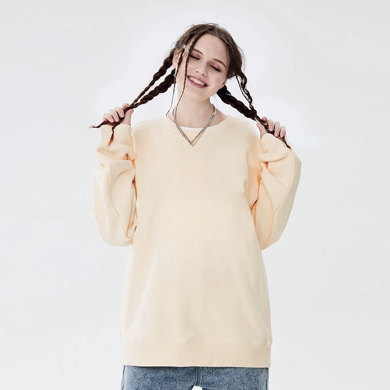 Sudadera con capucha de cuello redondo de color sólido para hombres y mujeres estilo americano moderno, estilo de pareja unisex, sudadera cómoda de moda