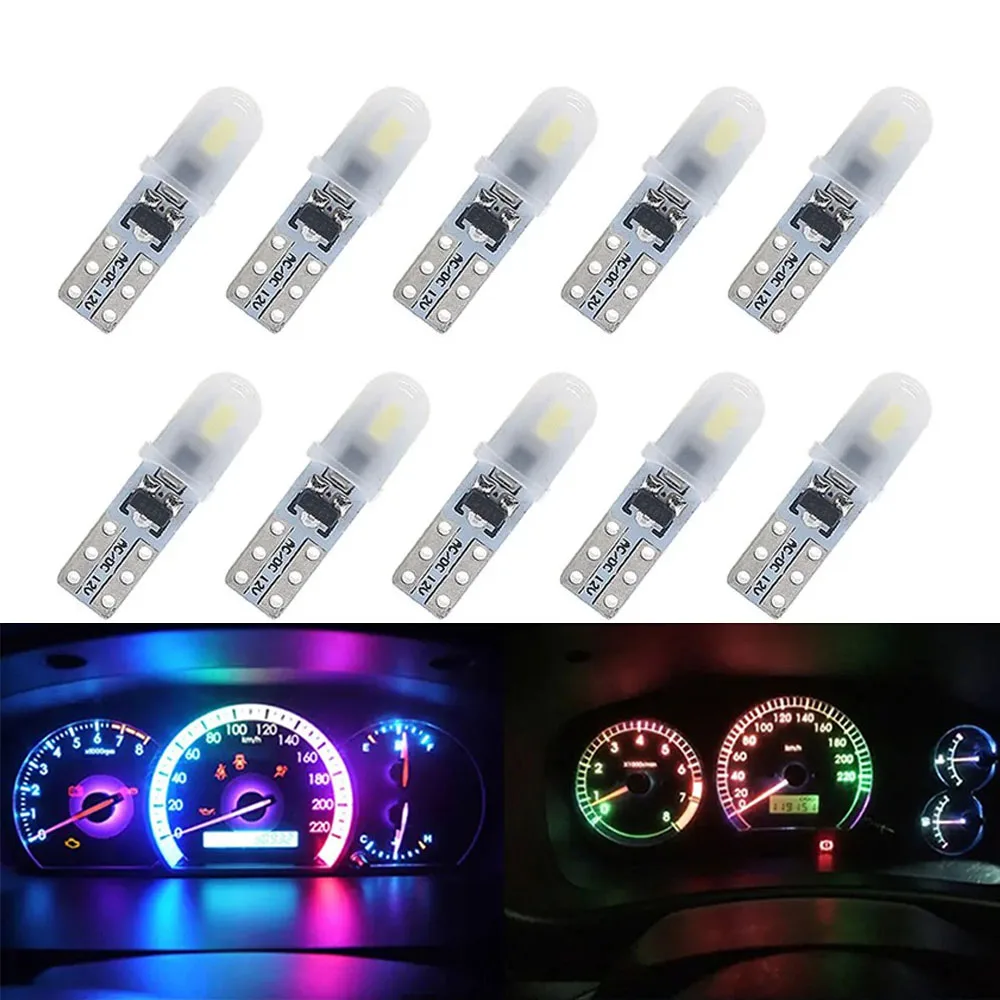 20/50/100pcs T5 W3W Auto Instrument Lights Dashboard LED Warning Light Makeup Lamp Speedometer Oil Gauge LED Indicator Light