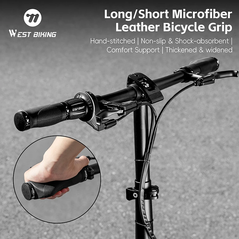 

WEST BIKING Bike Grip Cover Long/Short Bicycle Handlebar Grip Anti-slip Shock Absorption Bike Accessories Cycing Handlebar Cover