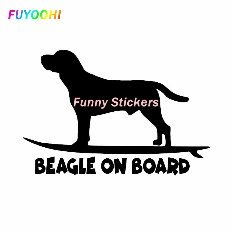 

FUYOOHI Funny Stickers Exterior Accessories Beagle on Board Funny Dog Car Sticker Window Decor Vinyl Decal Black/white