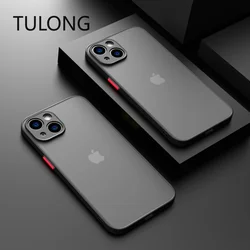 Tulong para iphone 13 pro max à prova de choque bumper claro caso de telefone para o iphone 15 14 12 11 pro max xr x xs 6 6s 7 8 plus matte capa dura