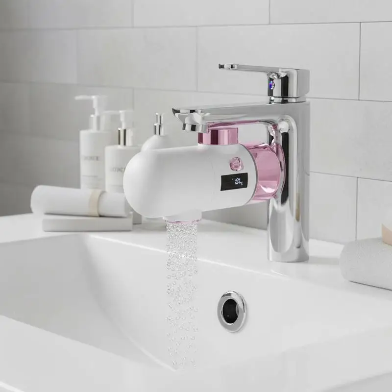 

Free Shipping-Tap Purifier 14x10x7cm For Facial Cleansing Hand Washing Mouth Rinsing Micro-nano Bubble Chlorine Removal Pink Gol
