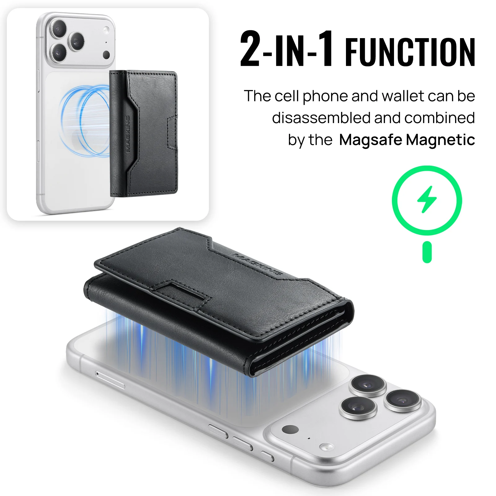 Multi-Slot MagSafe Geldbörse mit RFID-Blockierung und Magnetischem Kartenhalter für Smartphones – Detail 26