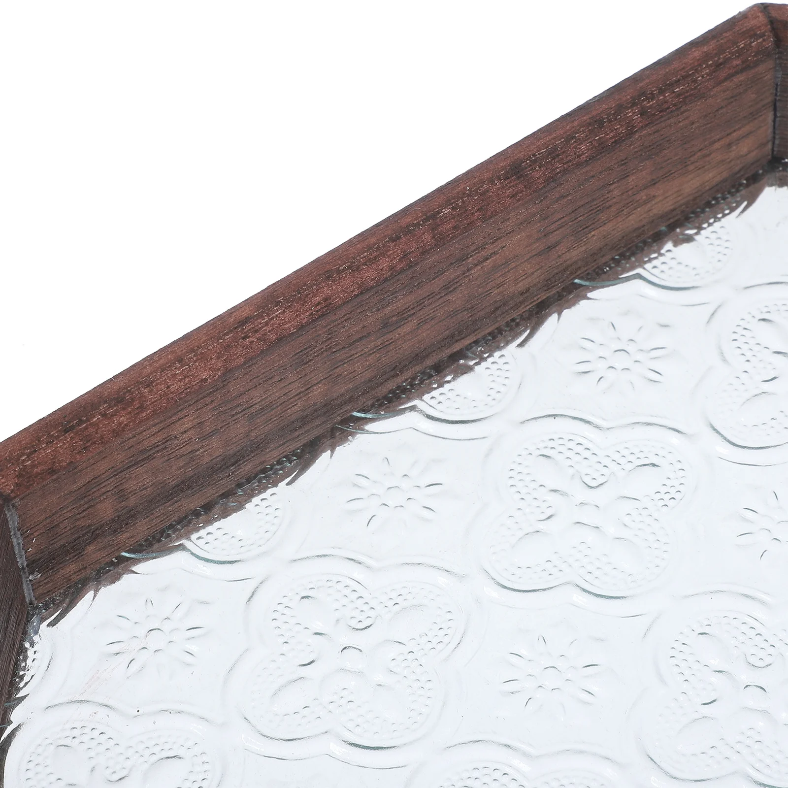 

Wooden Crabapple Flower Natural Wood Glass Snacks Serving Tray For Candy Dried Fruit Dessert Appetizer Plate Home Storage