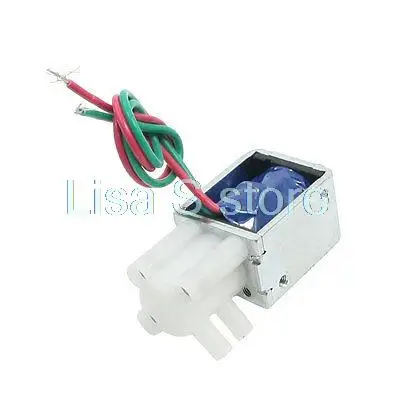 DC 6V 0.3A 1.8W 5" 2 cables conectar 3 agujeros válvula solenoide de agua de gas