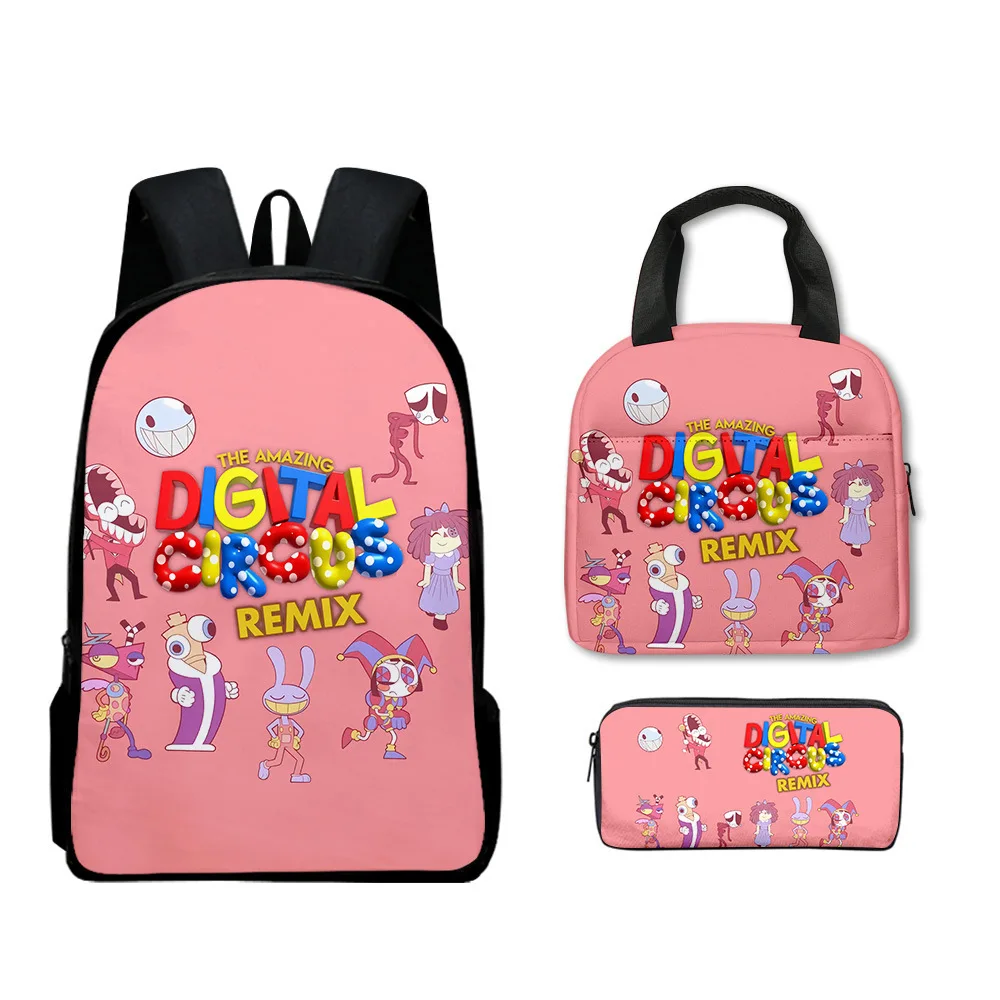 

Youthful Cool The Amazing Digital Circus 3D Print 3pcs/Set Travel bags Laptop Daypack Backpack Portable Lunch Bag Pencil Case