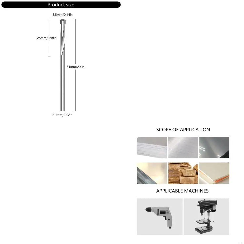Mũi khoan chuôi tròn Mũi xoắn Jobber Chiều dài mũi khoan chuôi tròn cho kim loại cứng Sắt nhựa và kim loại gỗ