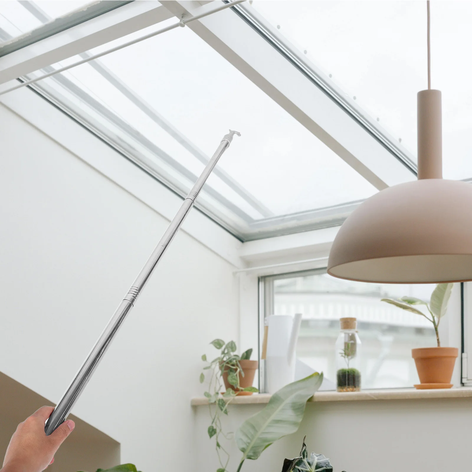 

Stainless Steel Blinds Opening Rod Awning Window Opener Adjustable Pull Handle Stick for Bedroom Kitchen School Convenience