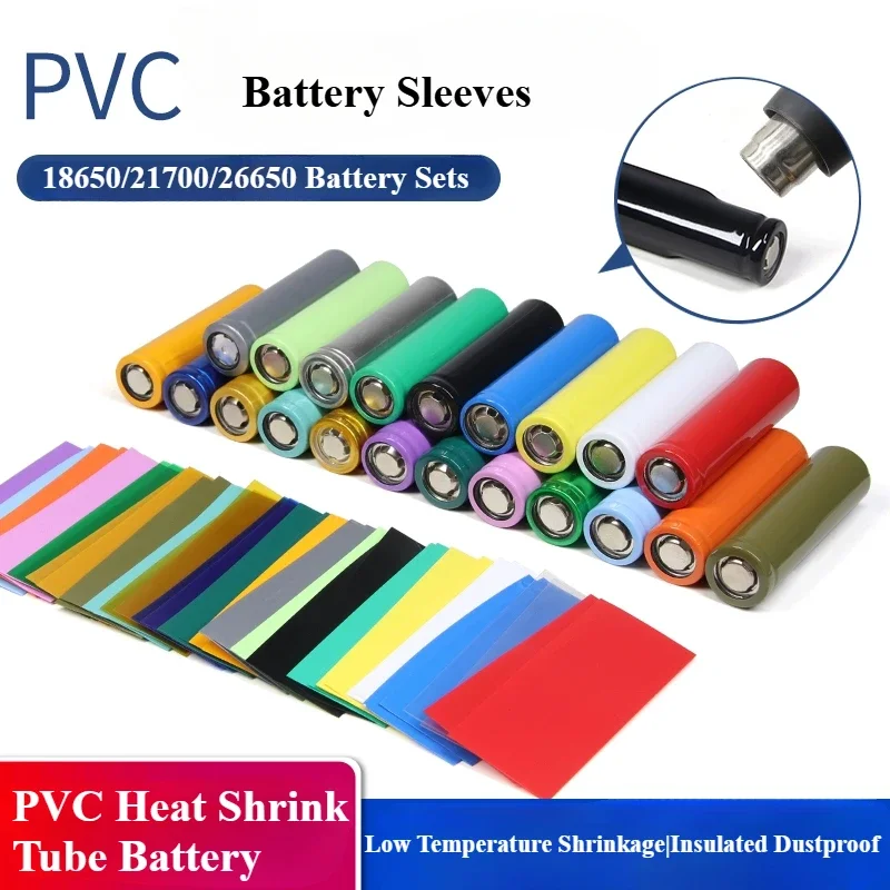 18650  PVC Heat Shrink Film Tube Battery Tape Precut Shrinkable Sleeves Tubes Protect Pipe Cover Batteries Wrap Case